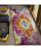 Safavieh Watercolor WTC699 Fuchsia and Orange 2'2" x 8' Runner Area Rug