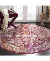 Safavieh Sutton SUT403 Fuchsia and Ivory 6' x 6' Round Area Rug