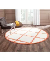 Safavieh Amherst AMT421 Beige and Orange 7' x 7' Round Area Rug