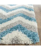 Safavieh Shag Kids SGK568 Ivory and Blue 5'3" x 7'6" Area Rug