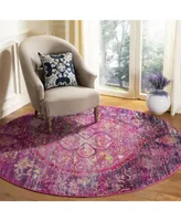 Safavieh Crystal CRS512 Fuchsia and Purple 7' x 7' Round Area Rug