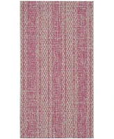 Safavieh Courtyard CY8736 Light Gray and Fuchsia 2'7" x 5' Sisal Weave Outdoor Area Rug