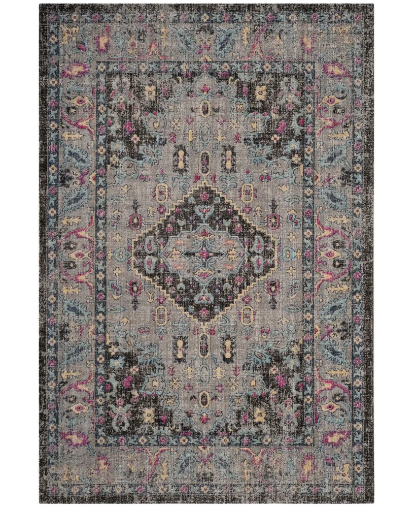 Safavieh Artisan ATN512 Light Gray and Black 5'1" x 7'6" Area Rug