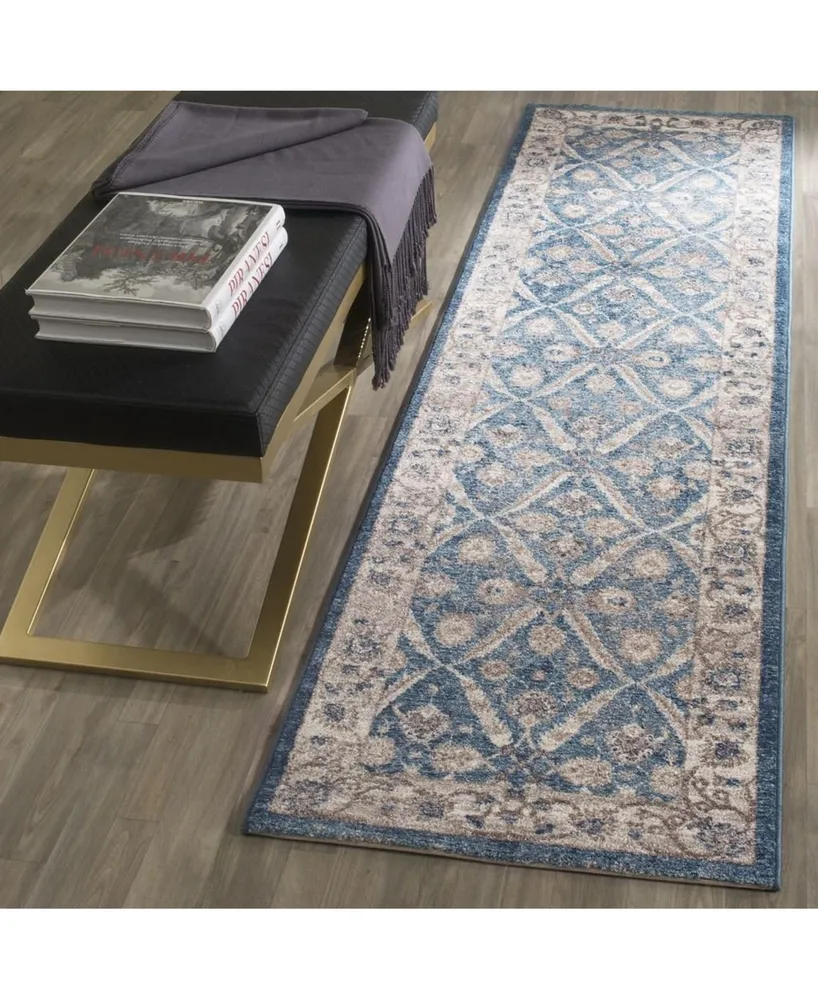 Safavieh Sofia SOF378 Blue and Beige 2'2" x 8' Runner Area Rug