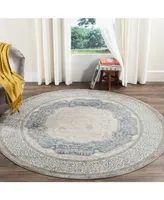 Safavieh Sofia SOF365 Light Gray and Blue 6'7" x 6'7" Round Area Rug