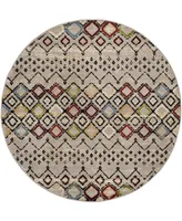 Safavieh Amsterdam AMS108 Light Gray and Multi 6'7" x 6'7" Sisal Weave Round Outdoor Area Rug