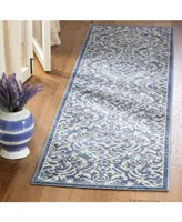 Safavieh Brentwood BNT810 Navy and Creme 2' x 8' Runner Rug