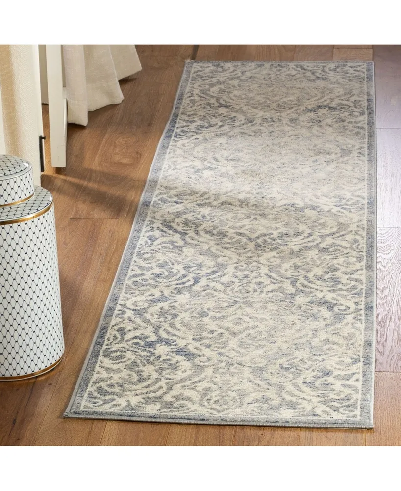 Safavieh Brentwood BNT869 Light Grey and Blue 2' x 8' Runner Area Rug