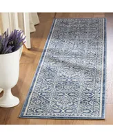 Safavieh Brentwood BNT870 Navy and Light Grey 2' x 8' Sisal Weave Runner Area Rug