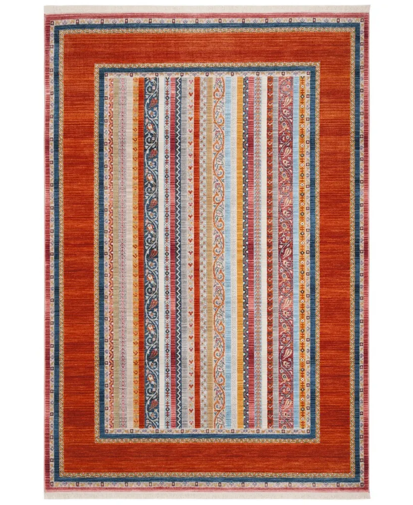 Safavieh Bokhara BOK138 Orange and Blue 5' x 7'6" Area Rug