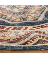 Safavieh Bijar BIJ647 Royal and Rust 6'7" x 6'7" Round Area Rug