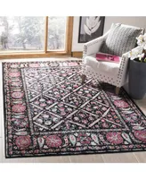 Safavieh Adirondack 203 Black and Fuchsia 5'1" x 7'6" Area Rug