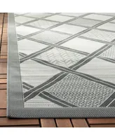 Safavieh Courtyard CY7570 Light Gray and Anthracite 5'3" x 7'7" Sisal Weave Outdoor Area Rug