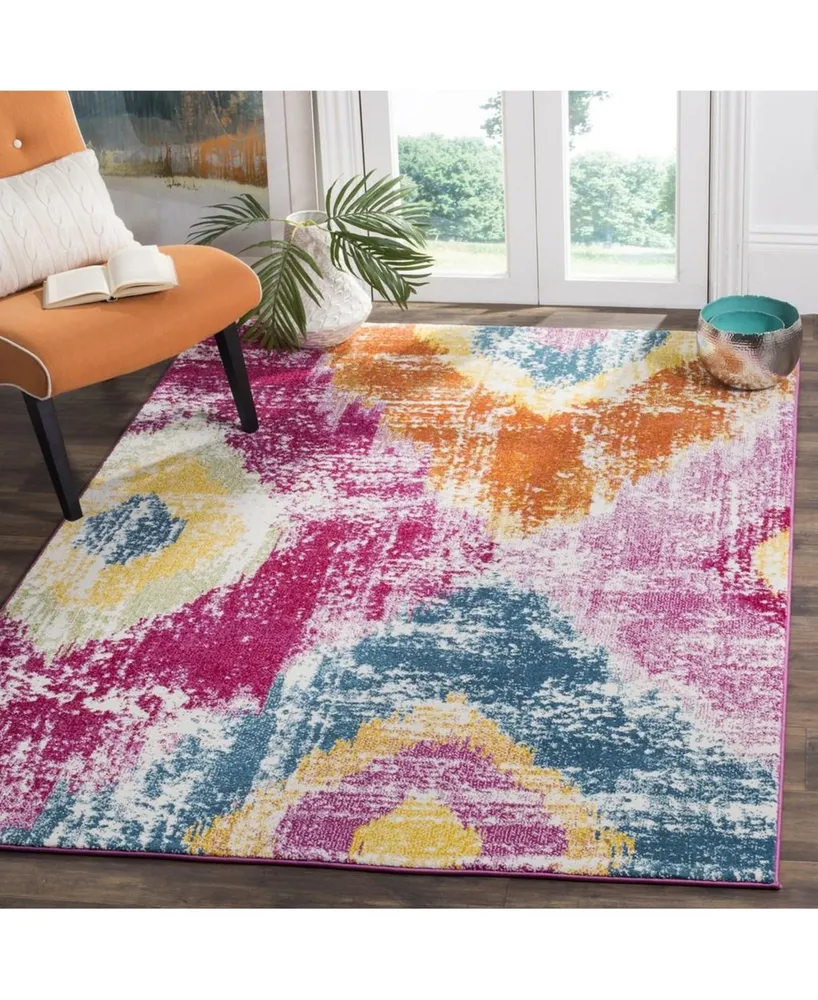 Safavieh Watercolor WTC699 Fuchsia and Orange 5'3" x 7'6" Area Rug