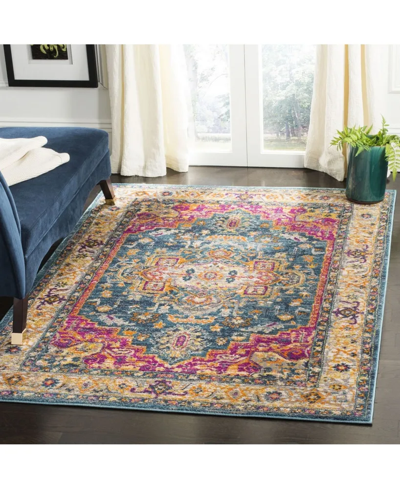 Safavieh Madison MAD202 Blue and Multi 5'1" x 7'6" Area Rug