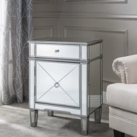 Neely Mirrored 2 Drawer Cabinet End Table