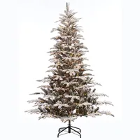 Puleo International 7.5 ft. Pre-lit Arctic Fir Flocked Artificial Christmas Tree 700 Ul listed Clear Lights