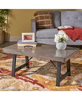 Linnett Rubberwood Farmhouse Coffee Table