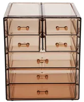 Sorbus 6 Drawer Acrylic Makeup Organizer Case for Cosmetics, and jewelry - Drawers with Diamond Detail