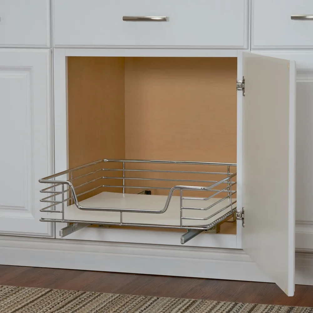 Household Essentials Design Trend 20" Extended Depth 1-Tier Single Sliding Under Cabinet Shelf