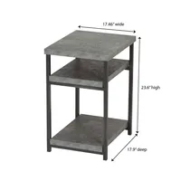 Household Essentials Slate Faux Concrete Low Side Table