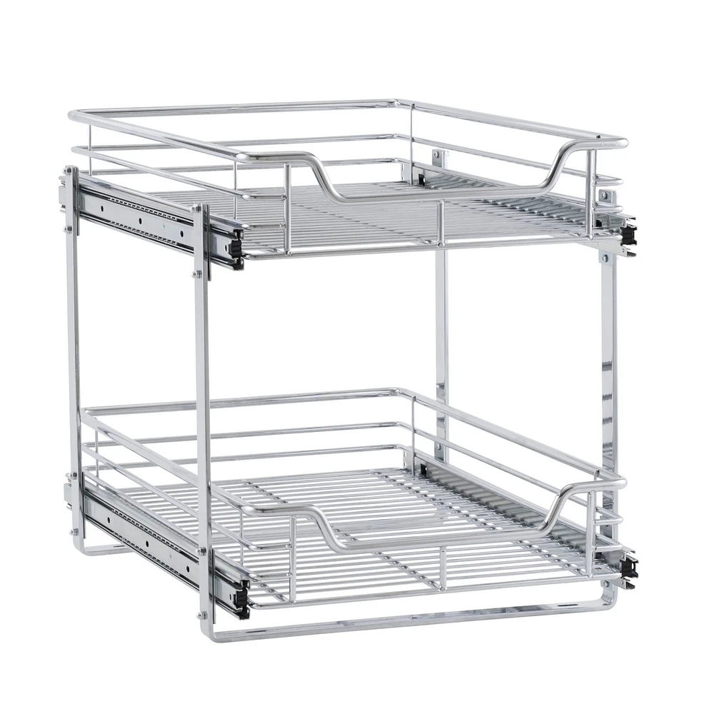 Household Essentials Glidez Dual Slide 2-Tier Sliding Cabinet Organizer