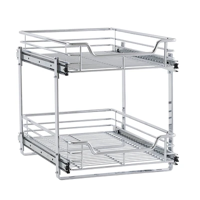 Household Essentials Glidez Dual Slide 2-Tier Sliding Cabinet Organizer