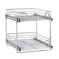 Household Essentials Glidez Dual Slide 2-Tier Sliding Cabinet Organizer