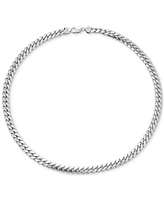 Men's Solid Cuban Link 22" Chain Necklace in Sterling Silver