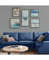 Madison Park Blue Horizon Gallery Art with Bronze Frame Set of 5