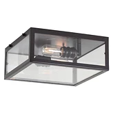 Jonathan Y Grayson Metal/Glass Led Flush Mount