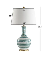 Jonathan Y Tucker Striped Ceramic/Metal Led Table Lamp