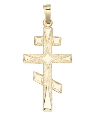 Triple Cross Pendant in 14k Yellow Gold