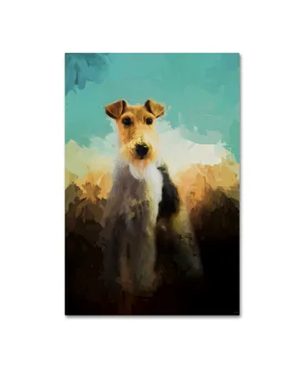 Jai Johnson 'Fox Terrier On Alert' Canvas Art - 19" x 12" x 2"