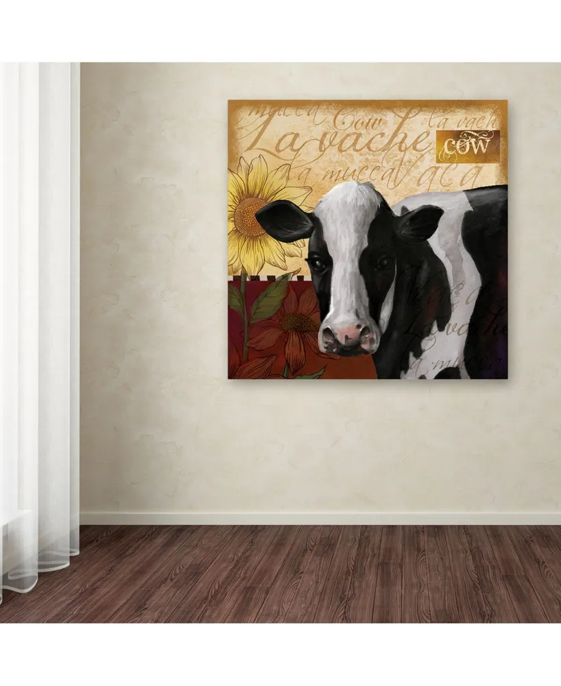 Fiona Stokes-Gilbert 'Cow' Canvas Art - 35" x 35" x 2"