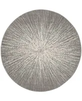 Safavieh Evoke EVK228 Dark Gray and Ivory 6'7" x 6'7" Round Area Rug