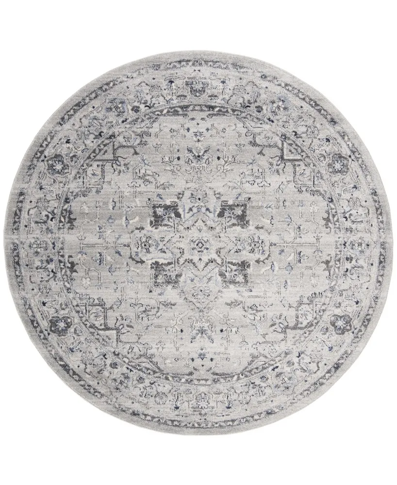 Safavieh Charleston CHL411 Gray and Dark Gray 6'7" x 6'7" Round Area Rug