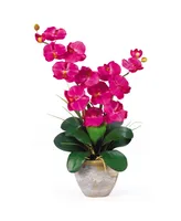 Nearly Natural Double Phalaenopsis Silk Orchid Flower Arrangement