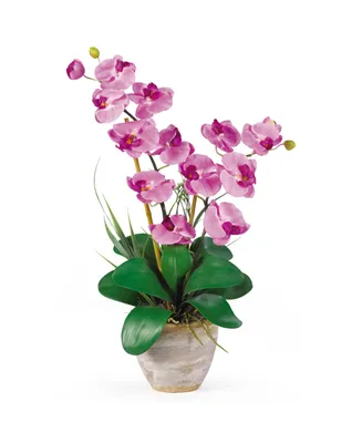 Nearly Natural Double Phalaenopsis Silk Orchid Flower Arrangement