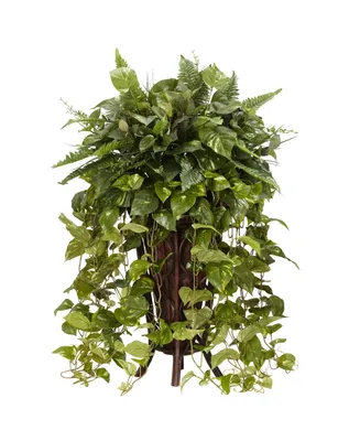 Nearly Natural Vining Mixed Greens w/ Decorative Stand Silk Plant