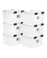 Iris 2 Pack 46.6qt Weatherpro Airtight Plastic Storage Bin with Lid and Seal and 4 Secure Latching Buckles