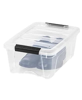 Iris Usa 12.95qt Clear View Plastic Storage Bin with Lid and Secure Latching Buckles