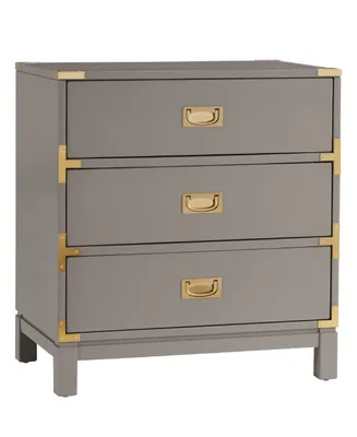 Herley 3-Drawer Gold Accent End Table Nightstand