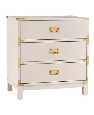 Herley 3-Drawer Gold Accent End Table Nightstand