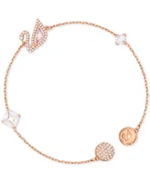 Swarovski Remix Rose Gold-Tone Crystal Swan Magnetic Bracelet