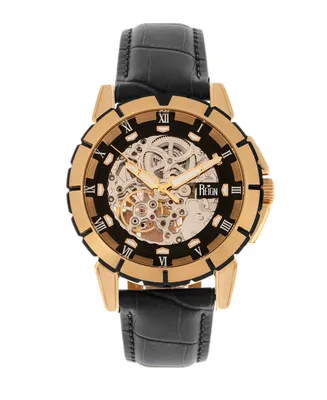 Reign Philippe Automatic Rose Gold Case, Black Dial