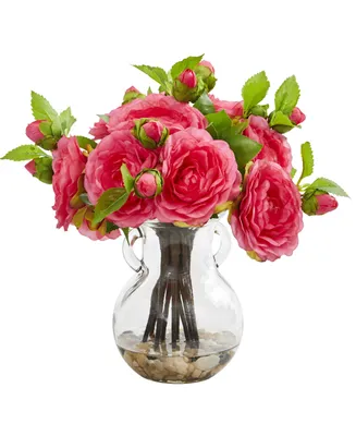 Nearly Natural Camellia Artificial Arrangement in Vase