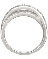 Cubic Zirconia Split-Band Ring Sterling Silver
