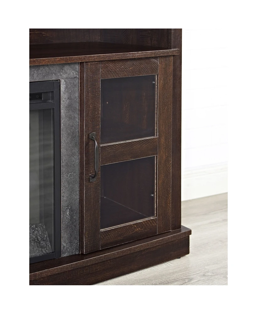 Ameriwood Home Zane Fireplace Tv Console With Glass Doors For Tvs Up To 60 Inches