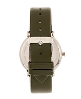 Simplify Quartz The 6200 White Dial, Genuine Olive Leather Watch 39mm